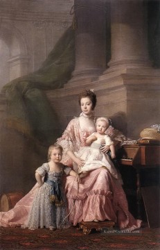 Allan Ramsay Werke - Königin Charlotte mit ihren beiden Kindern Allan Ramsay Portrait Klassiker